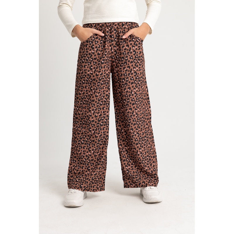 Girls Brown Leopard Pants