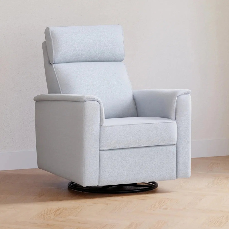 Monogram by Namesake – Willa Power Recliner w/ Adjustable Headrest – Performance Chambray Eco-Twill