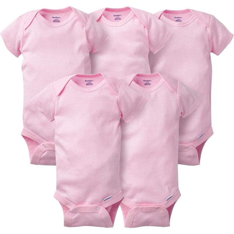 Onesies Baby Girl 5-Pack Light Pink Bodysuits