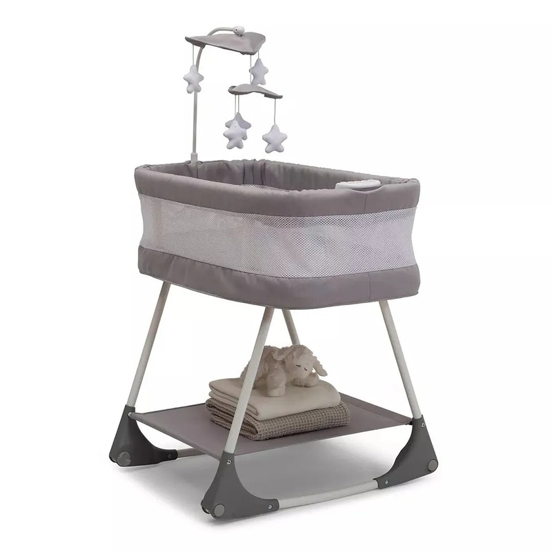 Shooting Star Rocking Bassinet with Airflow Mesh – Platinum