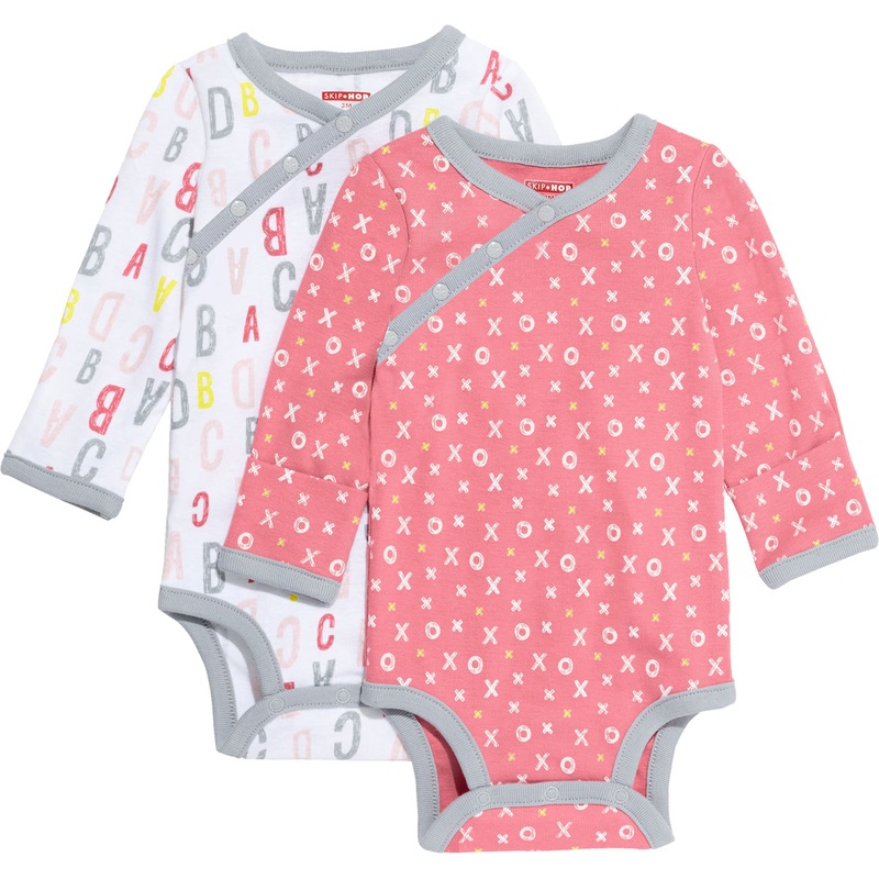 Skip Hop ABC-123 Long Sleeve Bodysuit Set, 2-Pack – Pink (Newborn)