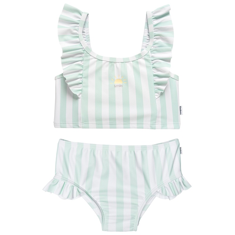 2-Piece Toddler Girls UPF 50+ Stripe Swimsuit Set