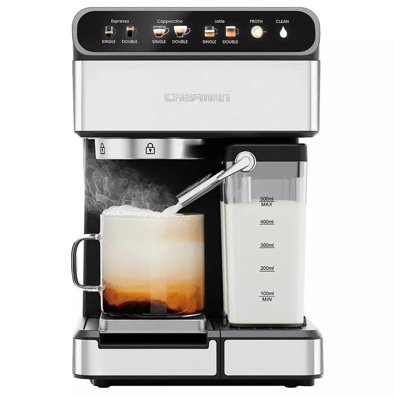 4 Shot Steam Espresso Maker with Frothing Wand