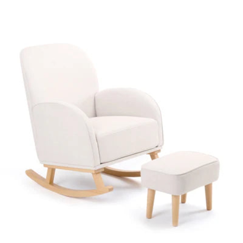 Babymore – Freya Nursing Chair with Stool – Cream