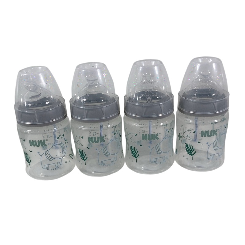 NUK Smooth Flow Anti-Colic Bottles, Elephants, 4 Pack, 5 oz