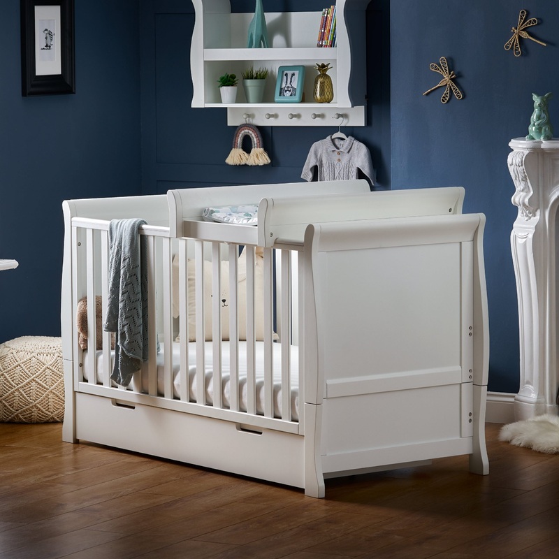 Obaby Stamford Classic Cot Bed – WHITE