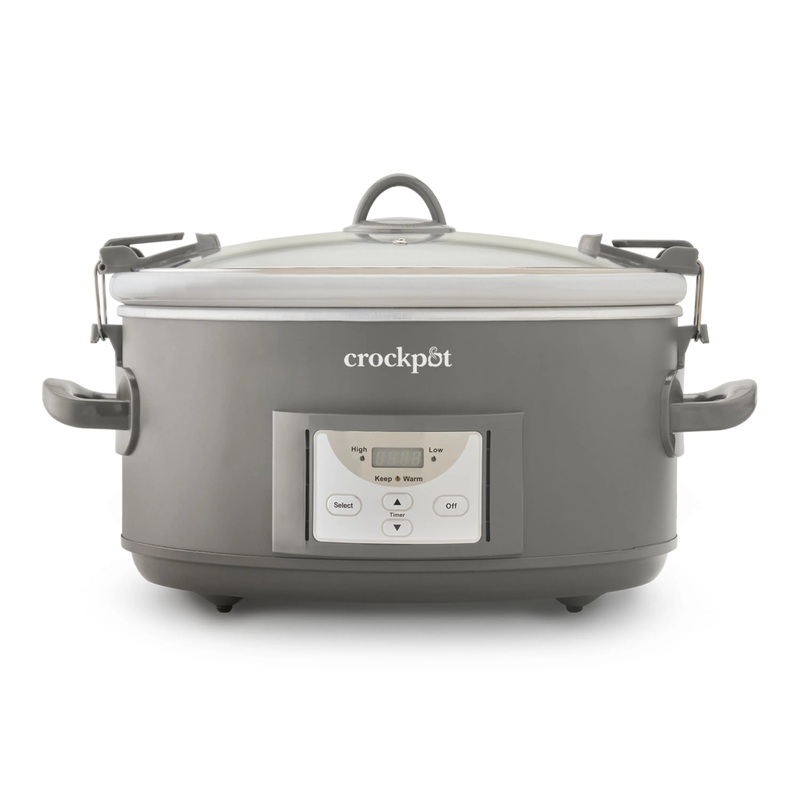 Programmable 7-Quart Cook & Carry Slow Cooker – Grey (See Description)