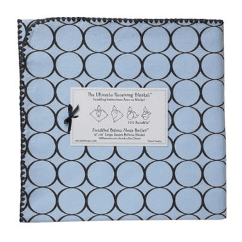 Swaddle Designs Ultimate Receiving Blanket in Blue Mod Circles