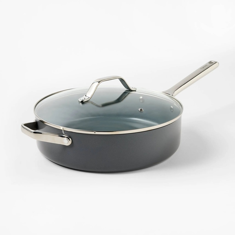 5qt Nonstick Ceramic Coated Aluminum Saute Pan- Dark Gray See Description)