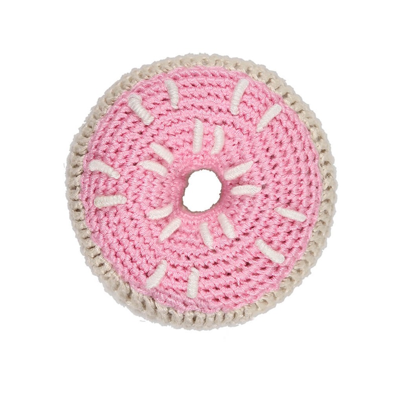 Crochet Rattle Donut Pink