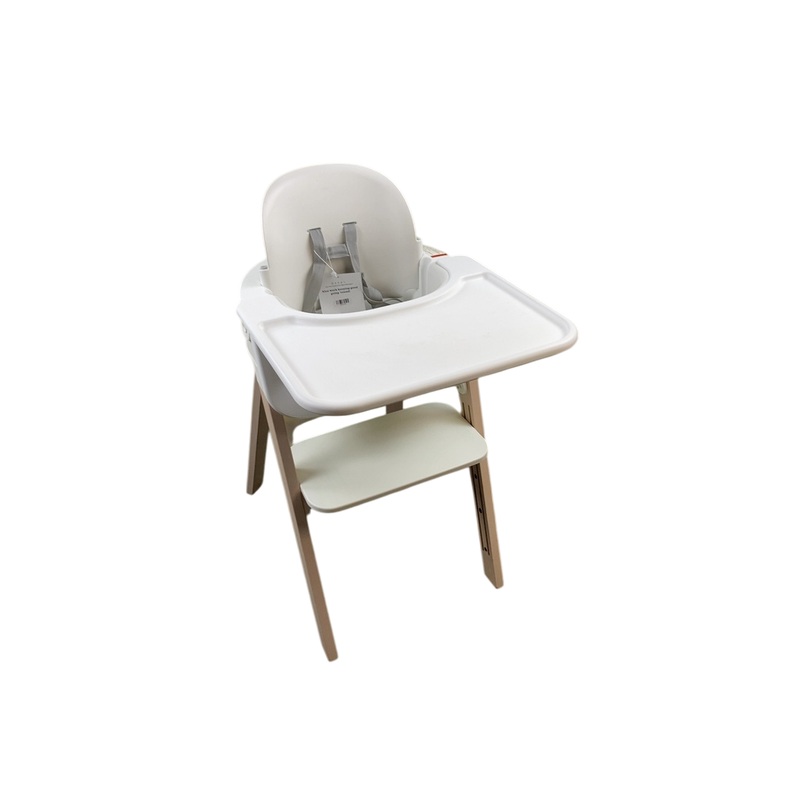 Stokke Complete Steps High Chair, White Seat Natural Legs
