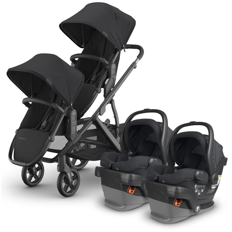 UPPAbaby Vista V3 Twin Stroller with RumbleSeat V3 + Mesa V2 Travel System Bundle – Jake / Jake