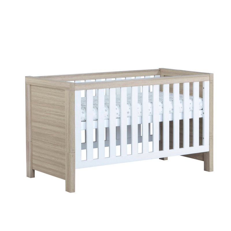 Babymore Luno Cot Bed –  White Oak