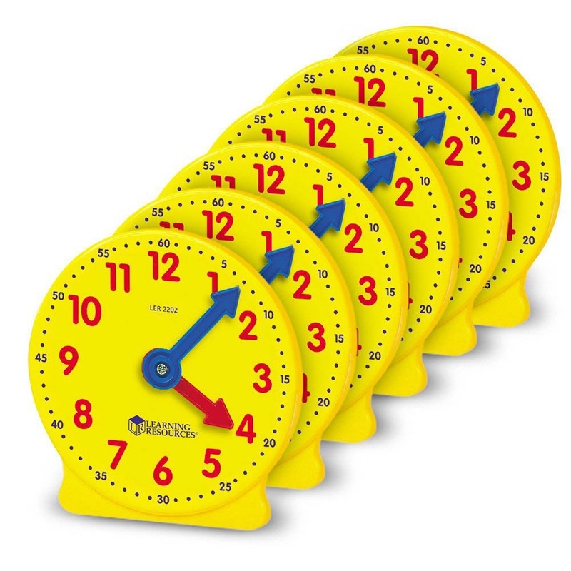 Big Time Learning Clock – Extra 4″ Geared Mini Clocks Set of 6