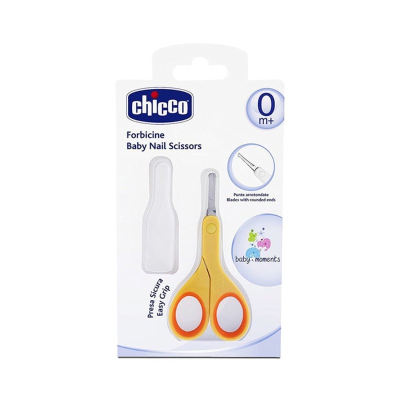 Chicco Forbicine Baby Hygiene Blade Nail Scissors Stainless Steel With Cover For Kids Safety