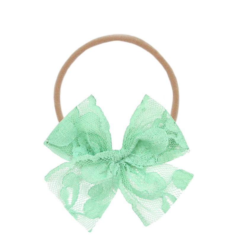 Lace Bow – Mint Headband