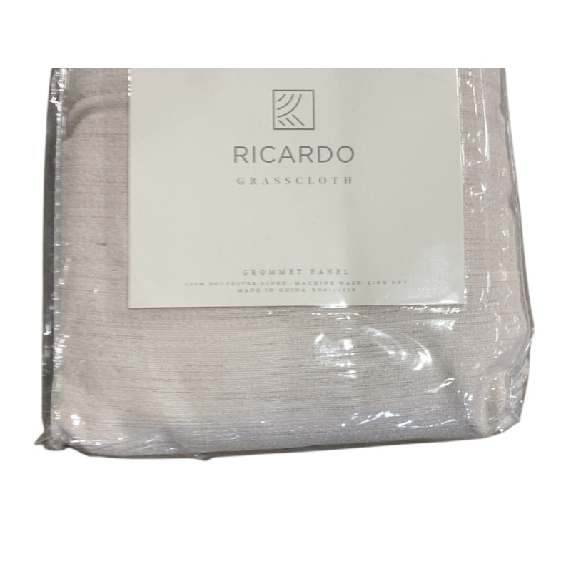 Ricardo Trading Grasscloth Window Panel Curtains, 54″W x 84″L, Wand, Parchment