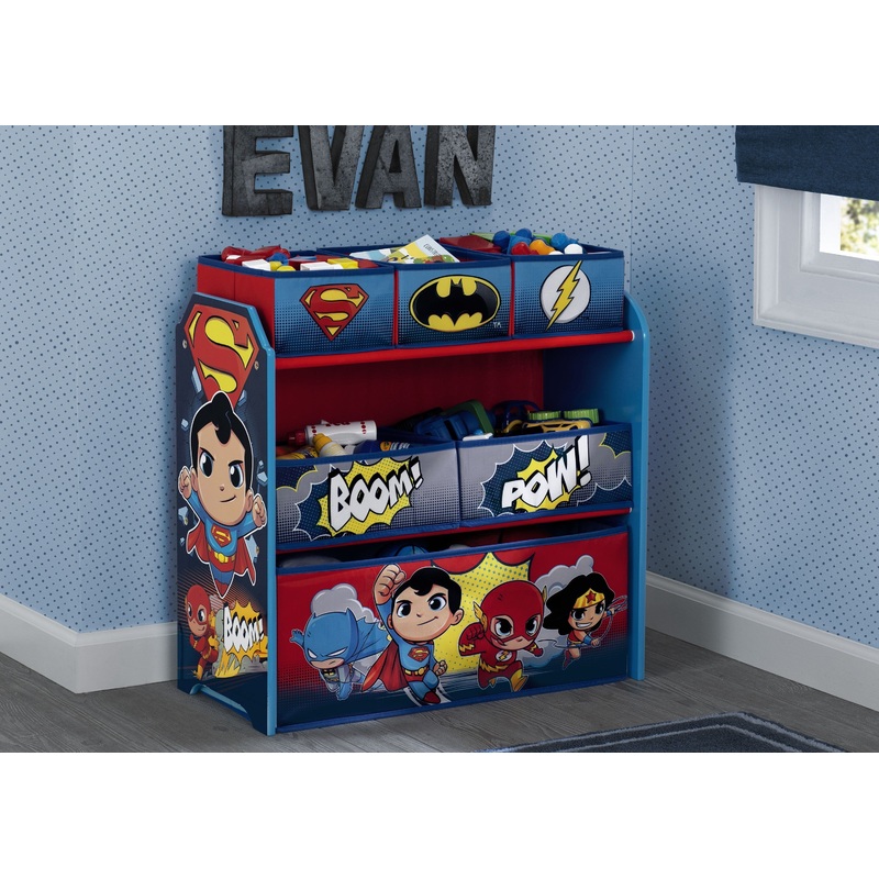 Super Friends (Batman | Robin | Superman | Wonder Woman | The Flash) Multi-Bin Toy Organizer