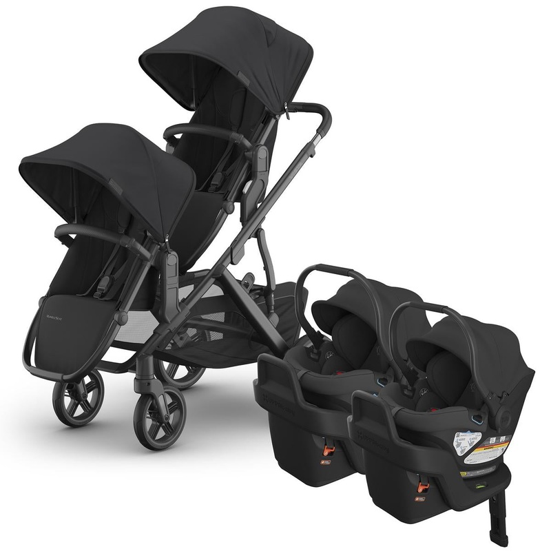 UPPAbaby Vista V3 Twin Stroller with RumbleSeat V3 + Aria Travel System Bundle – Jake / Jake