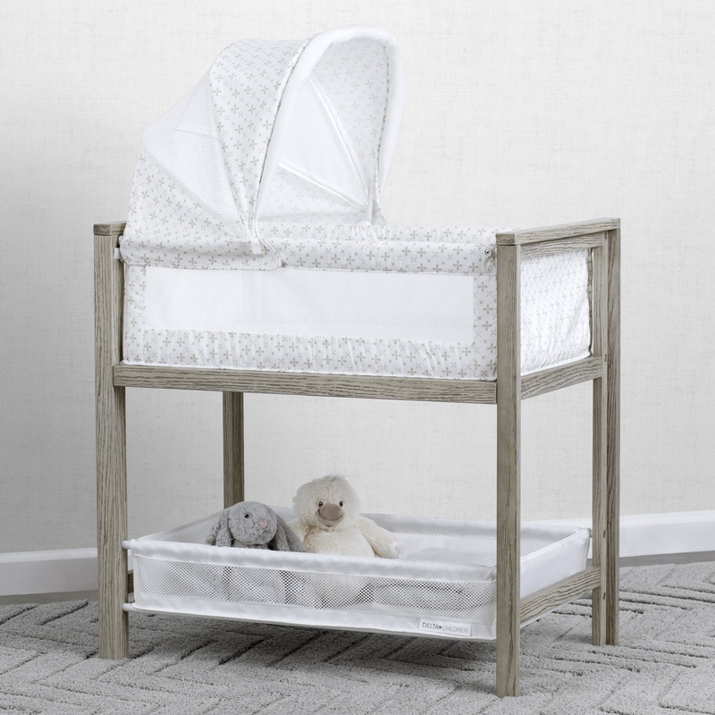 Farmhouse 2-in-1 Wood Bedside Bassinet Sleeper and Changer