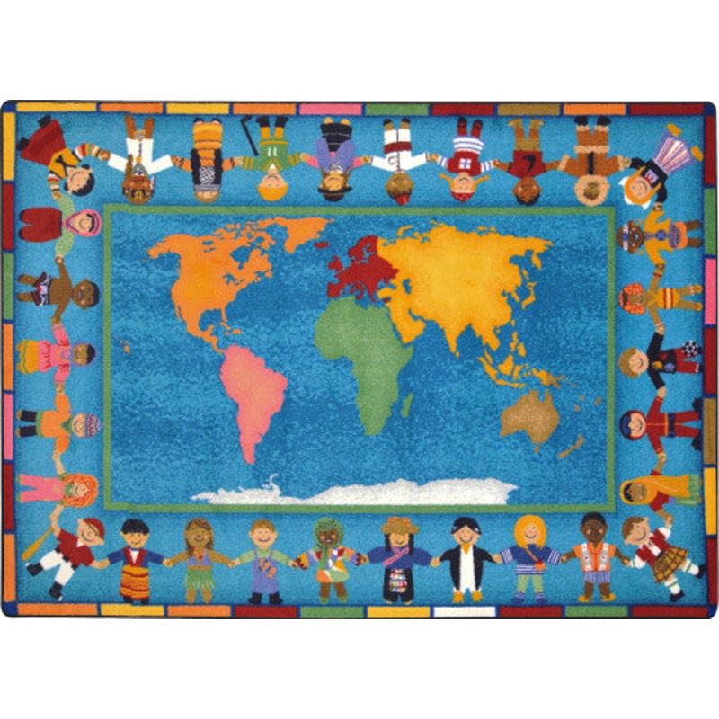 Hands Around the World Rug, 7’8″ x 10’9″ Rectangle