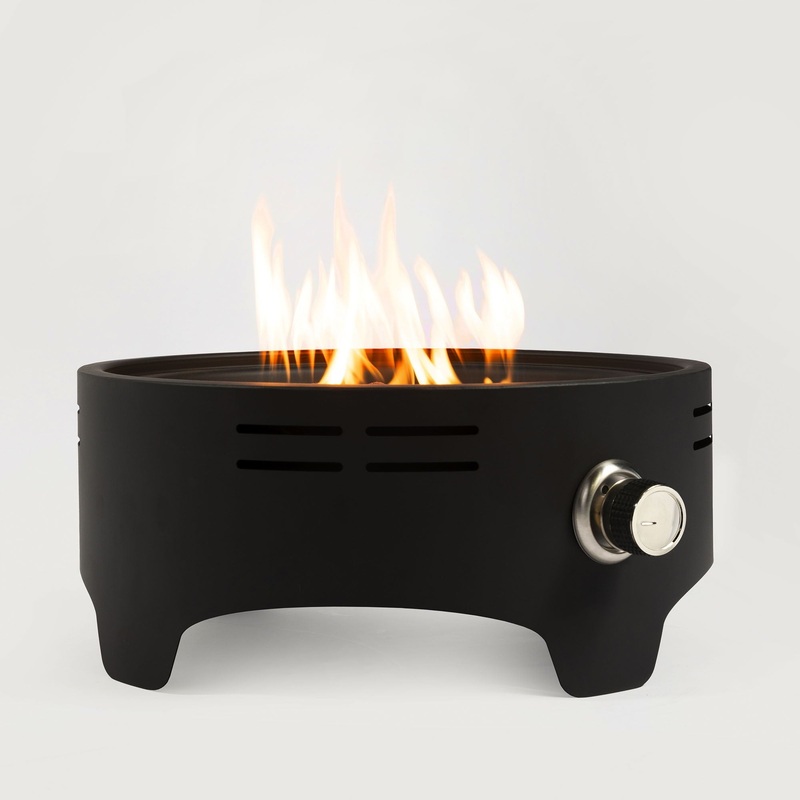 15″ Propane Tabletop Gas Fire, 40000 Btu Round Steel Fire Pit for Outdoor Living Room Garden Balcony – Black