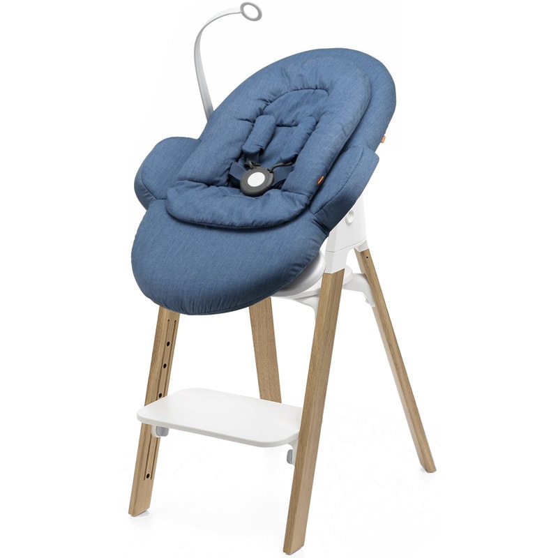 Stokke Steps Newborn Bouncer Seat – Oak Natural/Blue