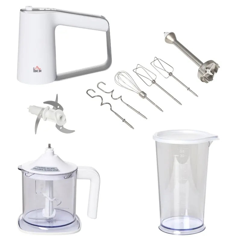 HOMCOM 5-in-1 Electric Hand Mixer – White