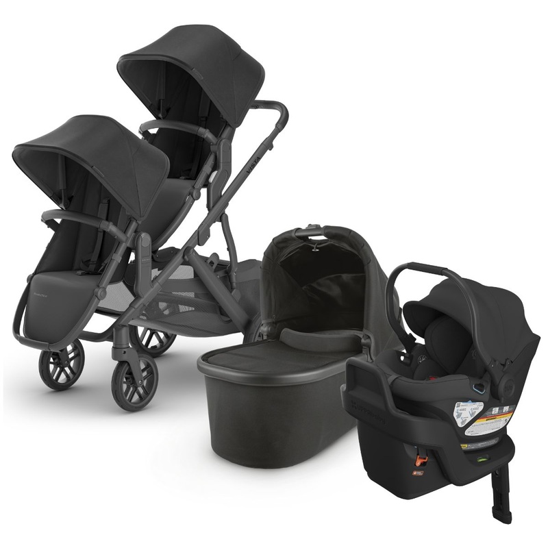 UPPAbaby VISTA V2 Double Stroller + Aria Travel System Bundle with Rumble Seat V2+ – Jake