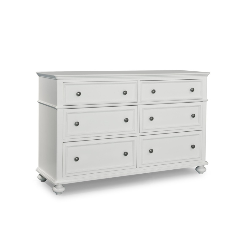 Madison 6 Drawer Dresser in Natural White