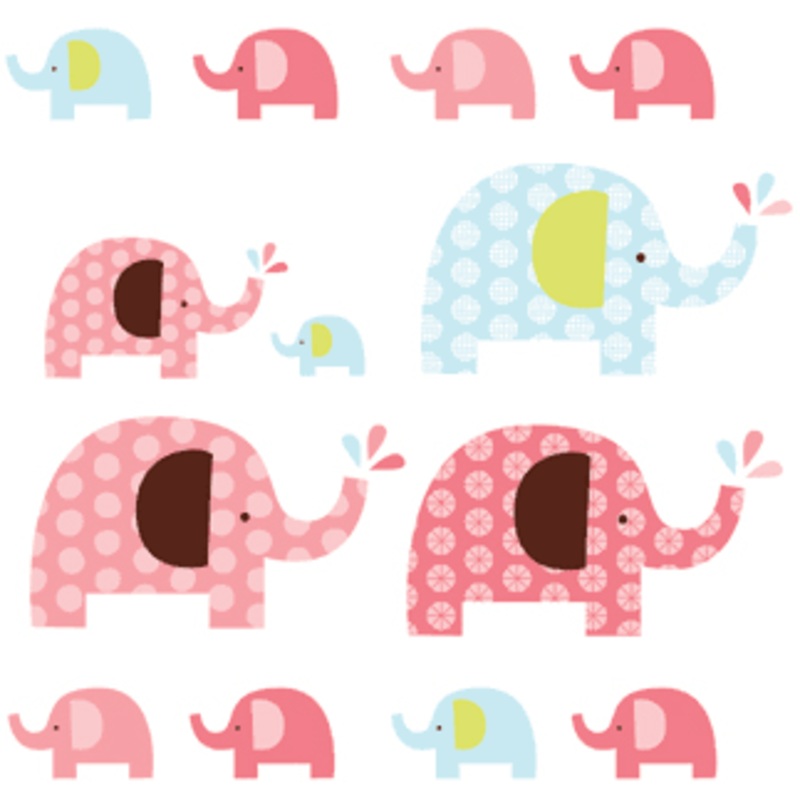 Skip Hop Pink Elephant Wall Decals
