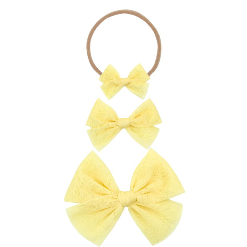 Tulle Bow – Lemon Headband