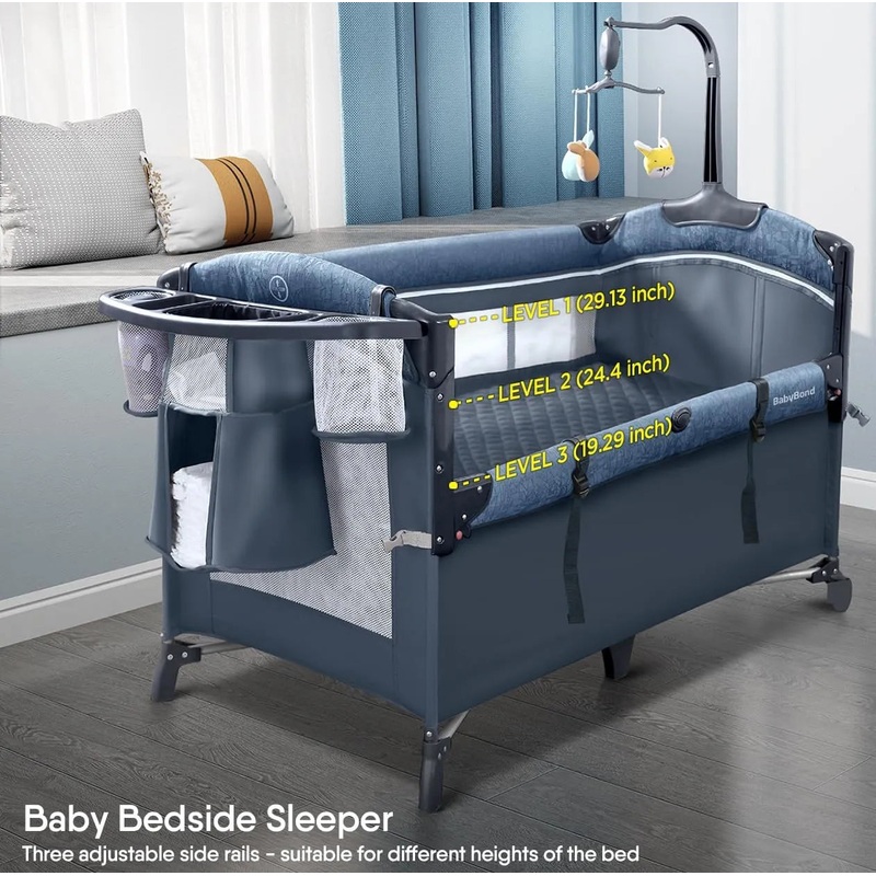 BabyBond Baby Bassinet Bedside Crib