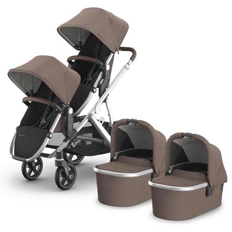 UPPAbaby Vista V3 Twin Stroller with RumbleSeat V3 + Bassinet Bundle – Theo