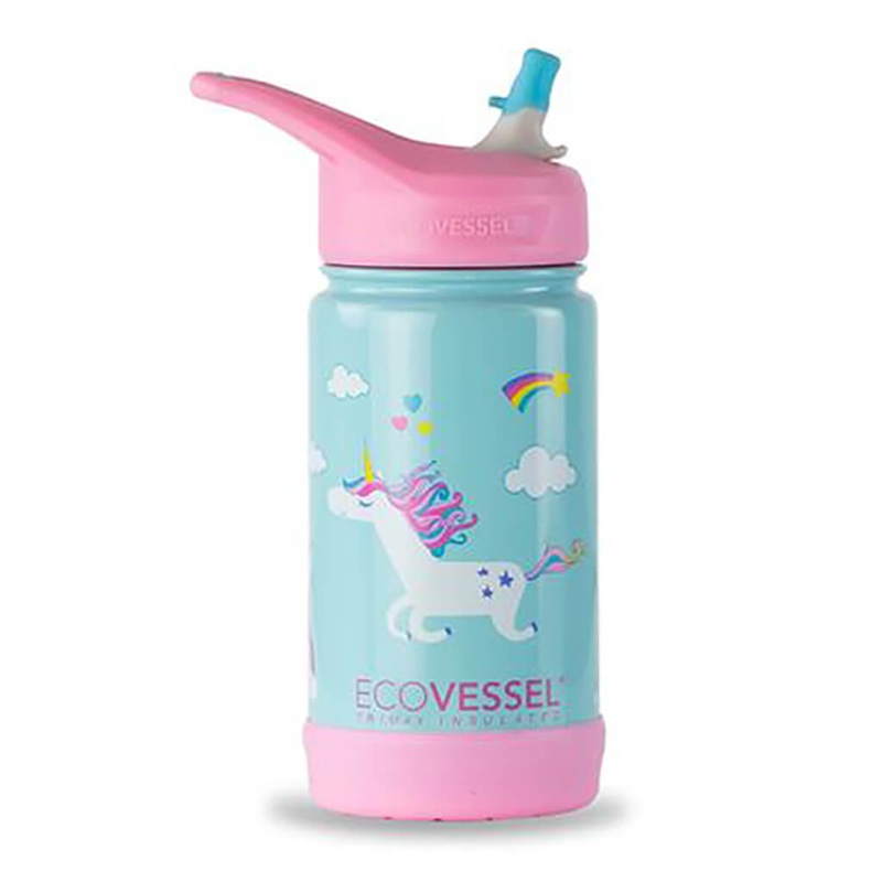 EcoVessel Insulated Stainless Steel Kids Bottle Unicorn