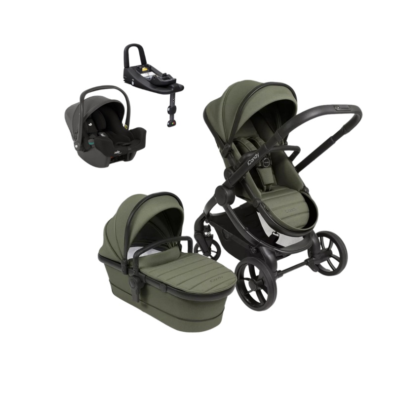 iCandy Peach 7 Pushchair & Carrycot + Joie Snug2 Car Seat & Base – Ivy