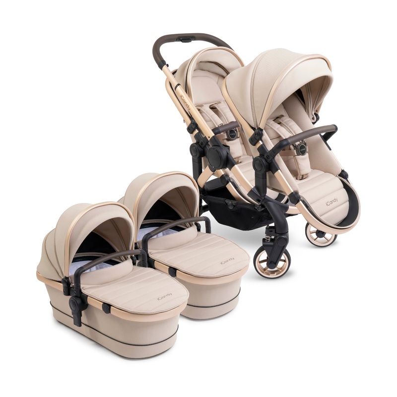 iCandy Peach 7 Pushchair & Carrycot – Twin Bundle – Biscotti