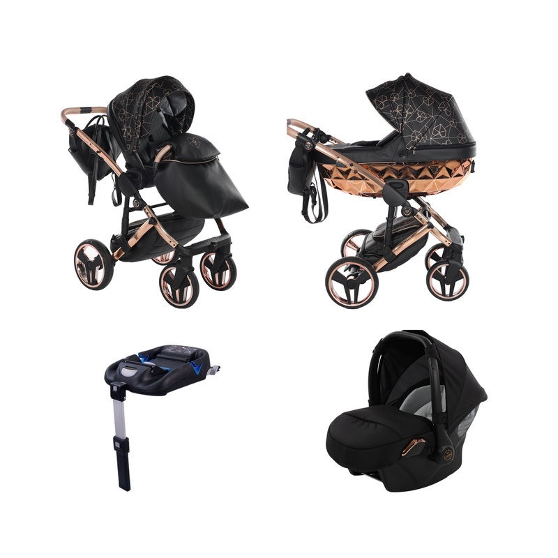 JUNAMA HEART BLACK  – 4IN1 (INCLUDES CAR SEAT & ISOFIX BASE)