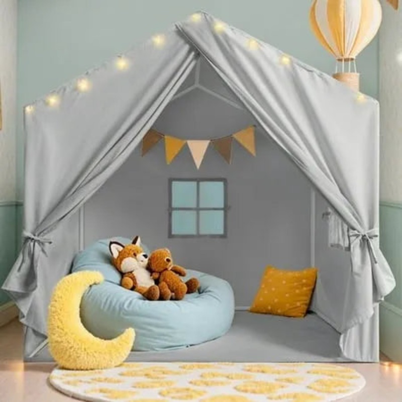Kids Play Tent with Padded Mat and Fairy Lights – Indoor & Outdoor Playhouse (See Description)