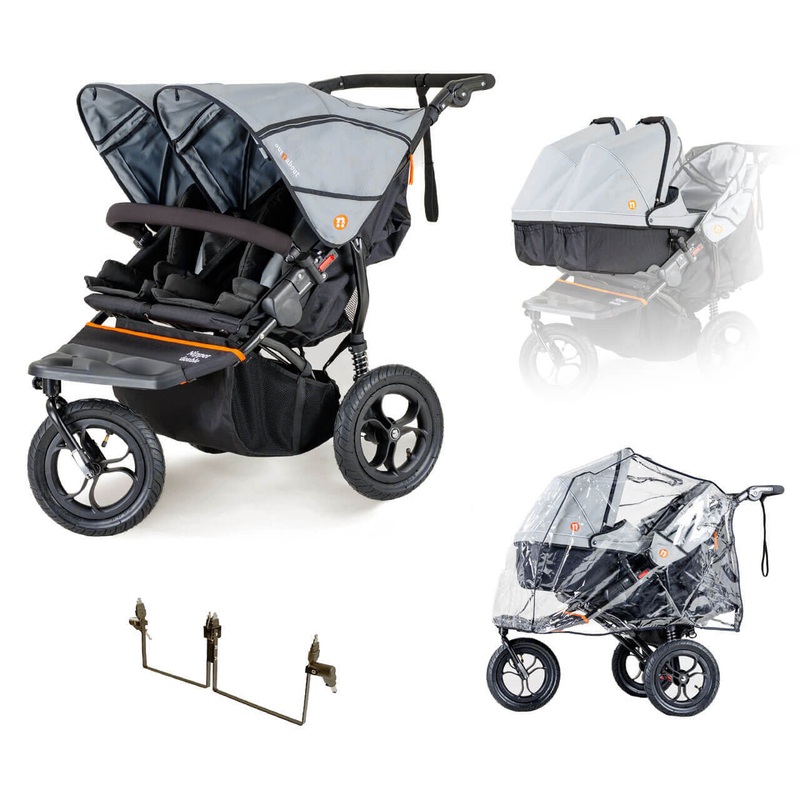 Out n About – Nipper Double V5 Twin Starter Bundle – Rocksalt Grey