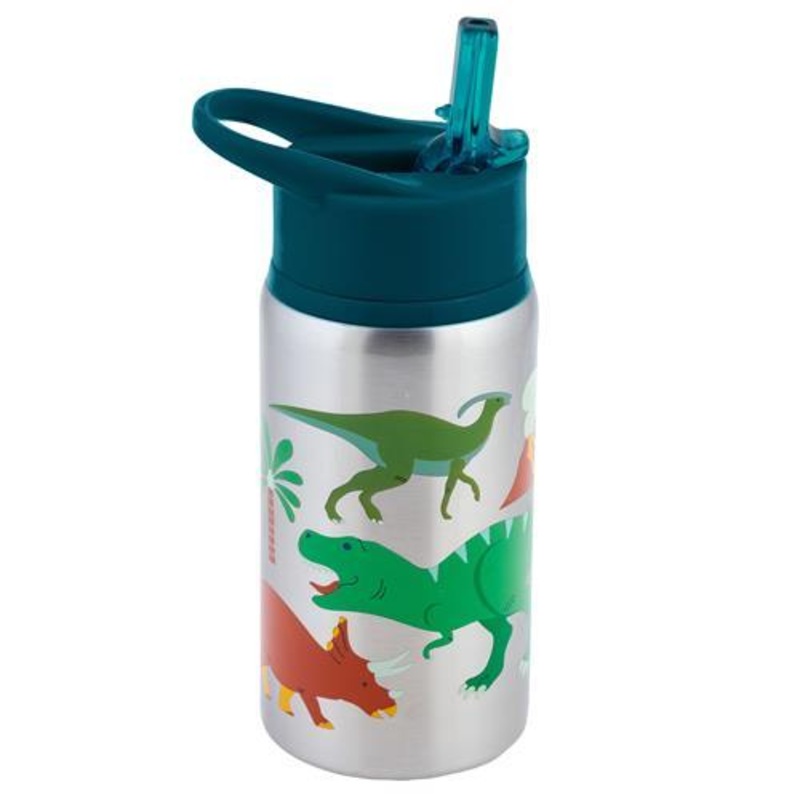 Flip Top Stainless Steel Bottle (Dinosaurs)