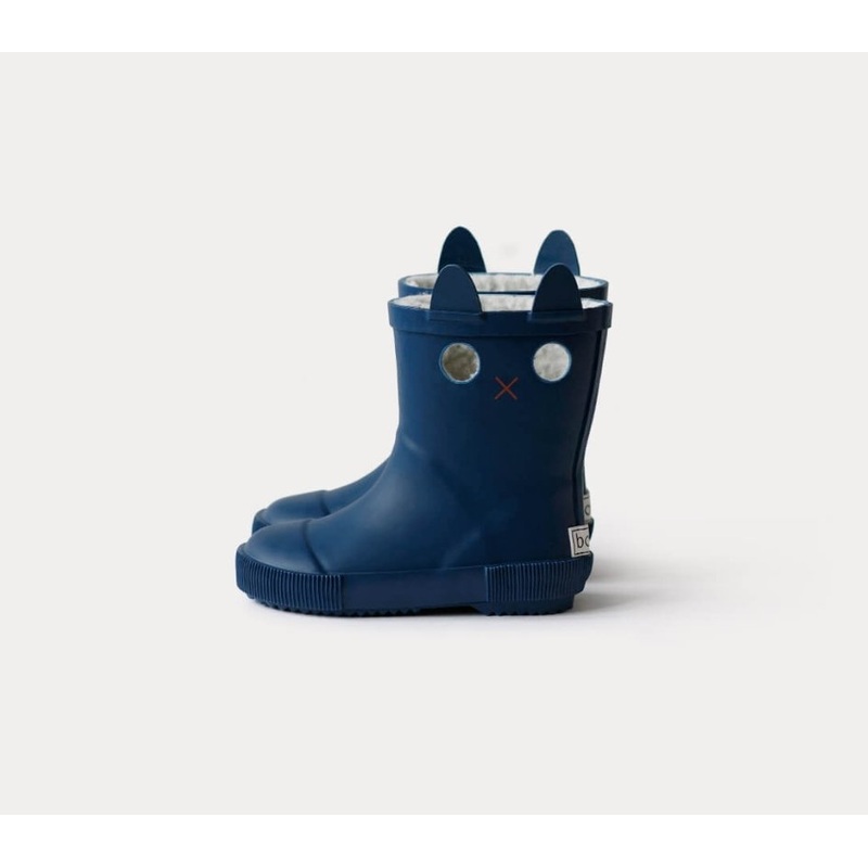 LookiCat Blue Rain Boots With Fur