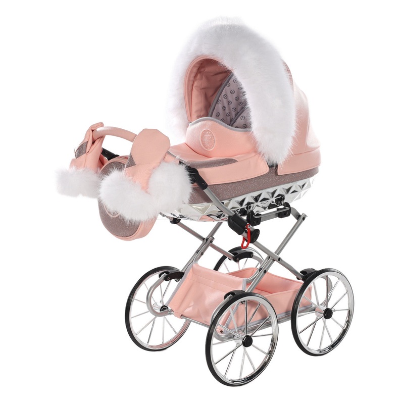 JUNAMA HANDCRAFT GLITTER PINK DOLL’S PRAM