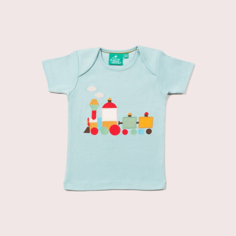 Little Green Radicals – Little Train Applique Short Sleeve T-Shirt