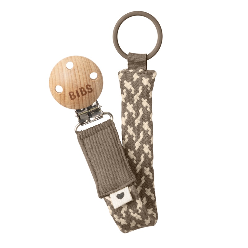 BIBS Pacifier Clip | Dark Oak/Vanilla
