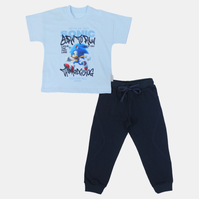 Boys Cotton Pajama Set – Sonic the Hedgehog Print