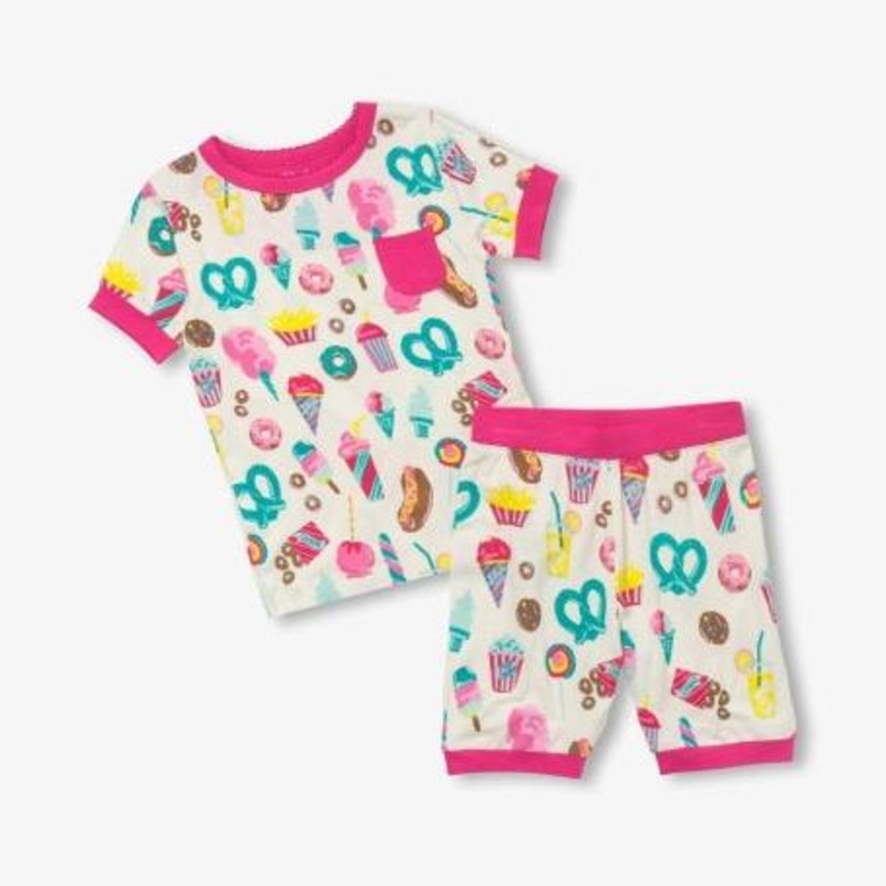 Hatley Carnival Treats Bamboo Short Pajama Set | Tender Yellow