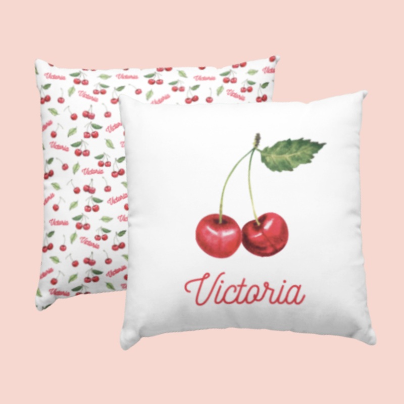Sugar + Maple Custom Pillow | Centered Very Cherry