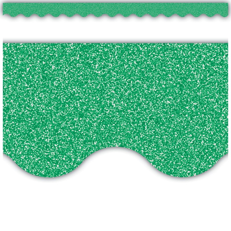 Green Glitz Scalloped Border Trim