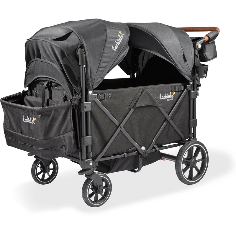 Larktale OPEN BOX Caravan Quad (4 Seater) Stroller Wagon – Byron Black